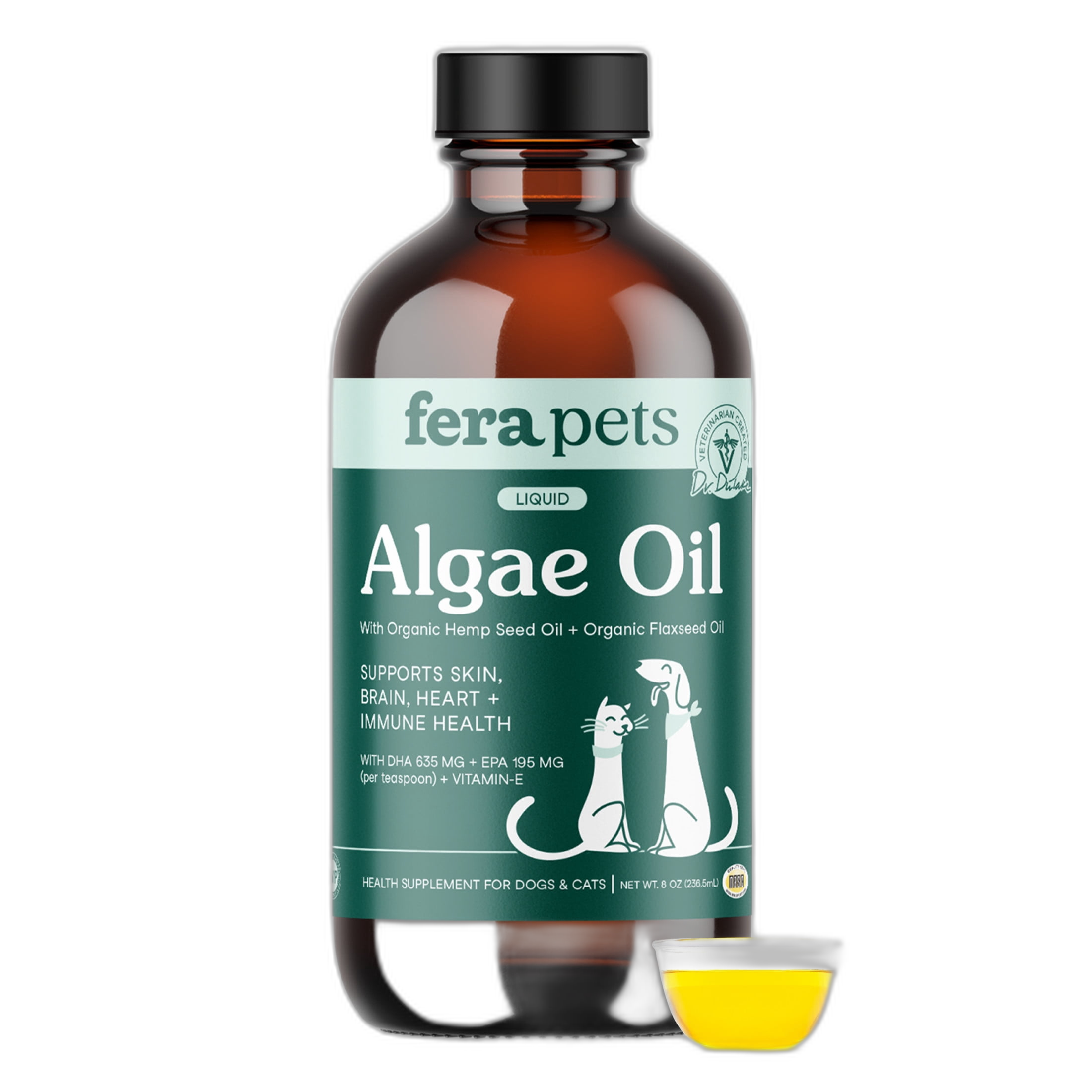 Fera Pets Algae Oil Vegan Omega-3s Supplement for Dogs & Cats by Fera Pets