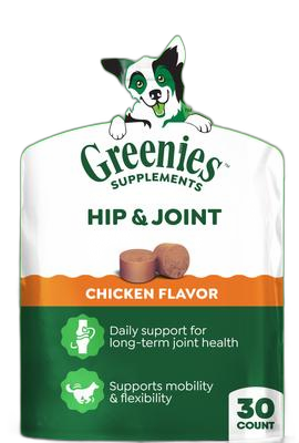 Greenies Hip & Joint Chicken Flavored Soft Chew Glucosamine Joint Supplement for Dogs