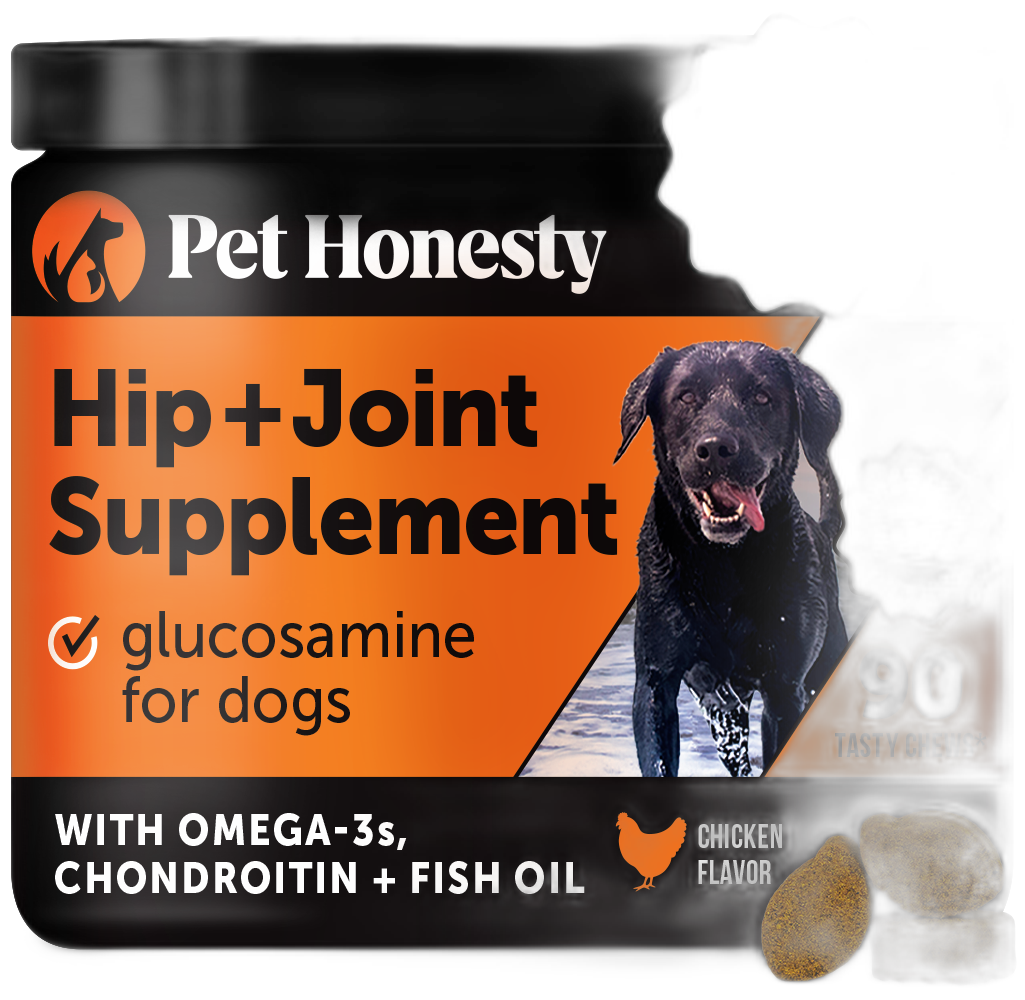 Pet Honesty Hip & Joint Supplement Chicken Flavored Glucosamine & Chondroitin with MSM, Turmeric Hip & Joint Chews for Dogs joint & hip supplement