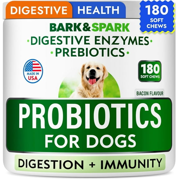 Bark & Spark Immune Booster for Dogs - Daily Immune Support with Probiotics, Prebiotics, Turmeric, & Mushrooms - Duck Flavored Soft Chews