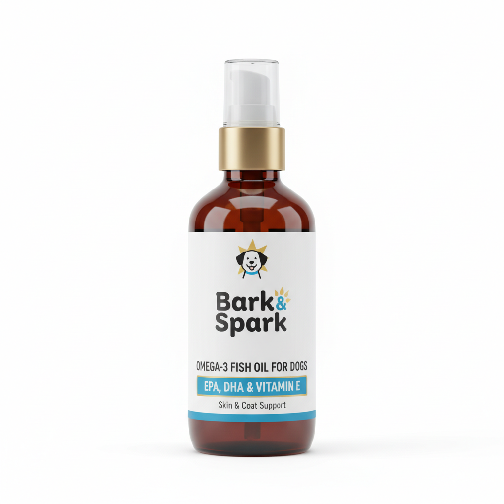 Bark & Spark Omega-3 Fish Oil for Dogs - EPA, DHA & Vitamin E skin & coat supplement