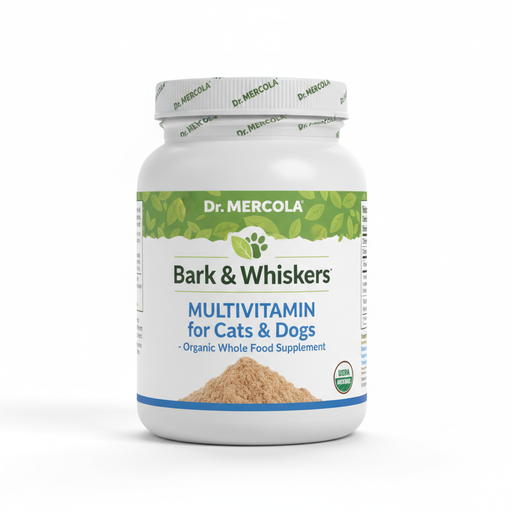 Dr. Mercola Bark & Whiskers Multivitamin for Cats & Dogs - Organic Whole Food Supplement