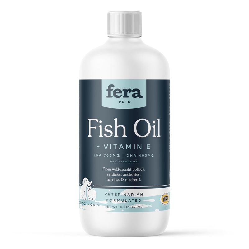 Fera Pet Organics Fish Oil for Dogs & Cats - Wild Caught Omega 3 Liquid