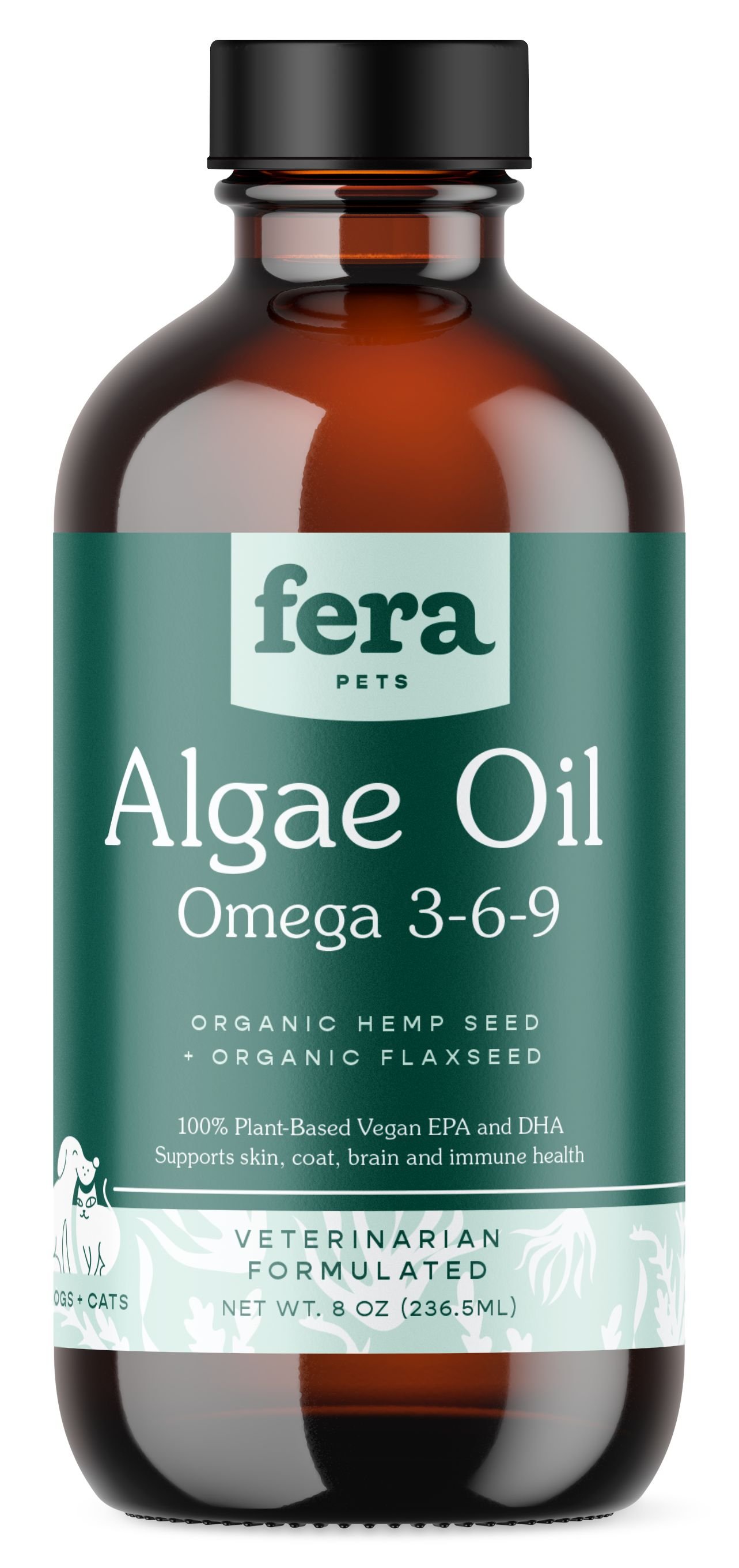 Fera Pets Algae Oil Vegan Omega-3s Supplement for Dogs & Cats