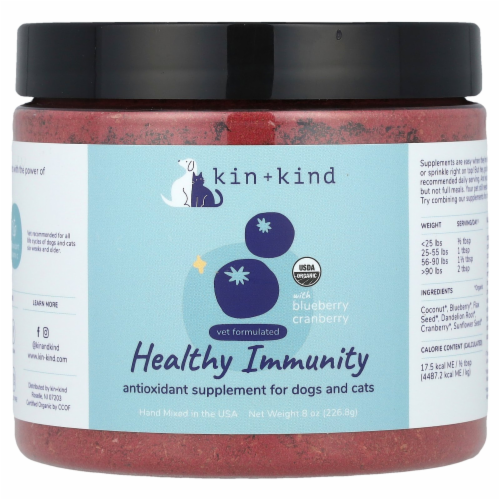 Kin+Kind Healthy Immunity Blueberry Cranberry pet supplement
