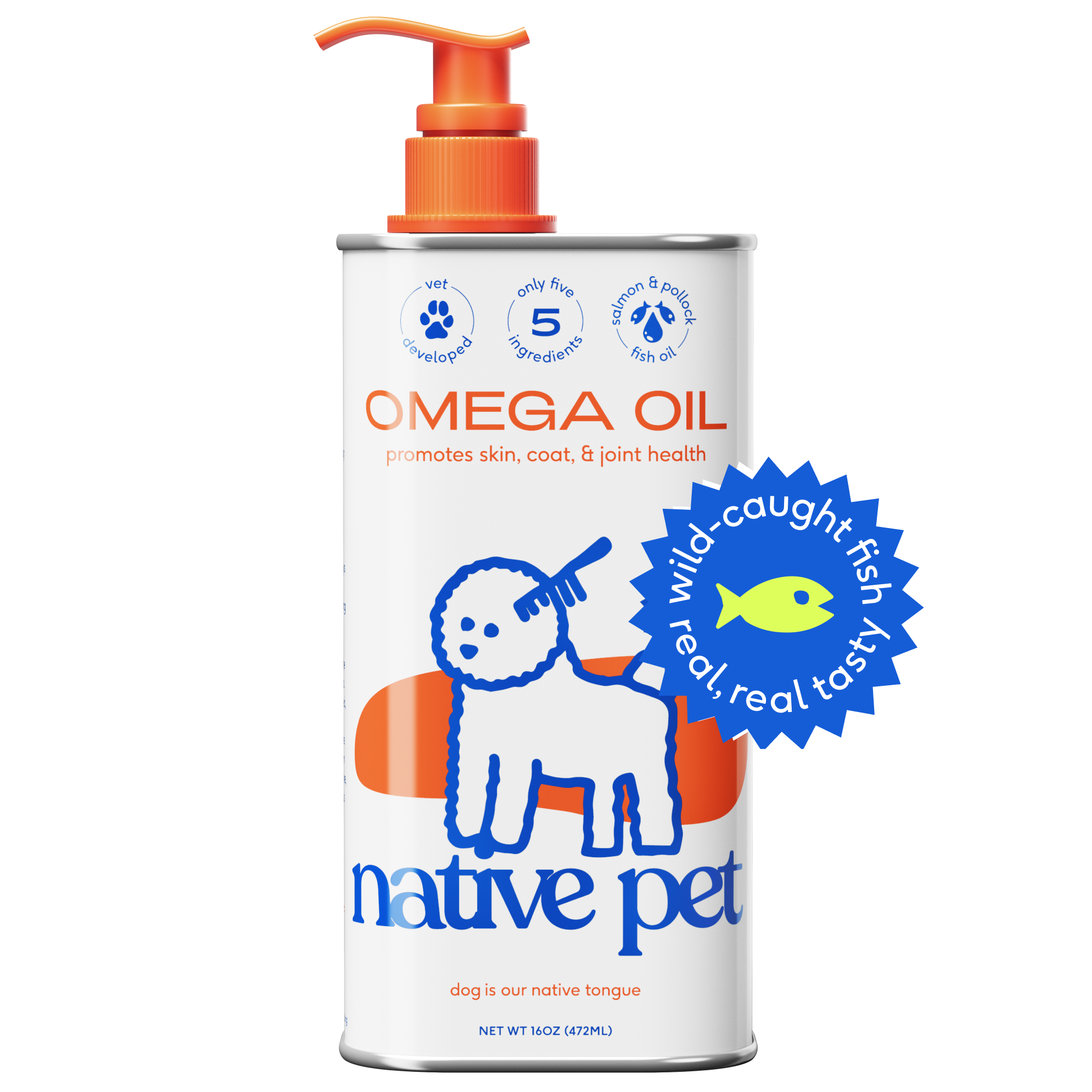 Native Pet Organic Omega Oil for Dogs & Cats - Cognitive & Joint Support, Skin & Coat Health pet supplement