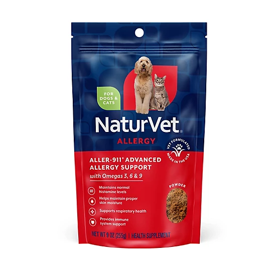 NaturVet Aller-911 Advanced Immune Support Powder for Dogs & Cats