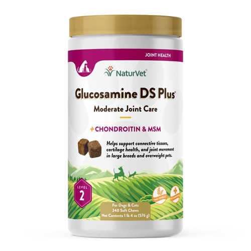 NaturVet Glucosamine DS Plus Level 2 Moderate Joint Care pet supplement