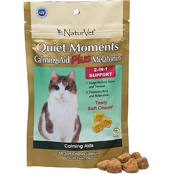 NaturVet Quiet Moments Calming Aid for Cats Plus Melatonin pet supplement