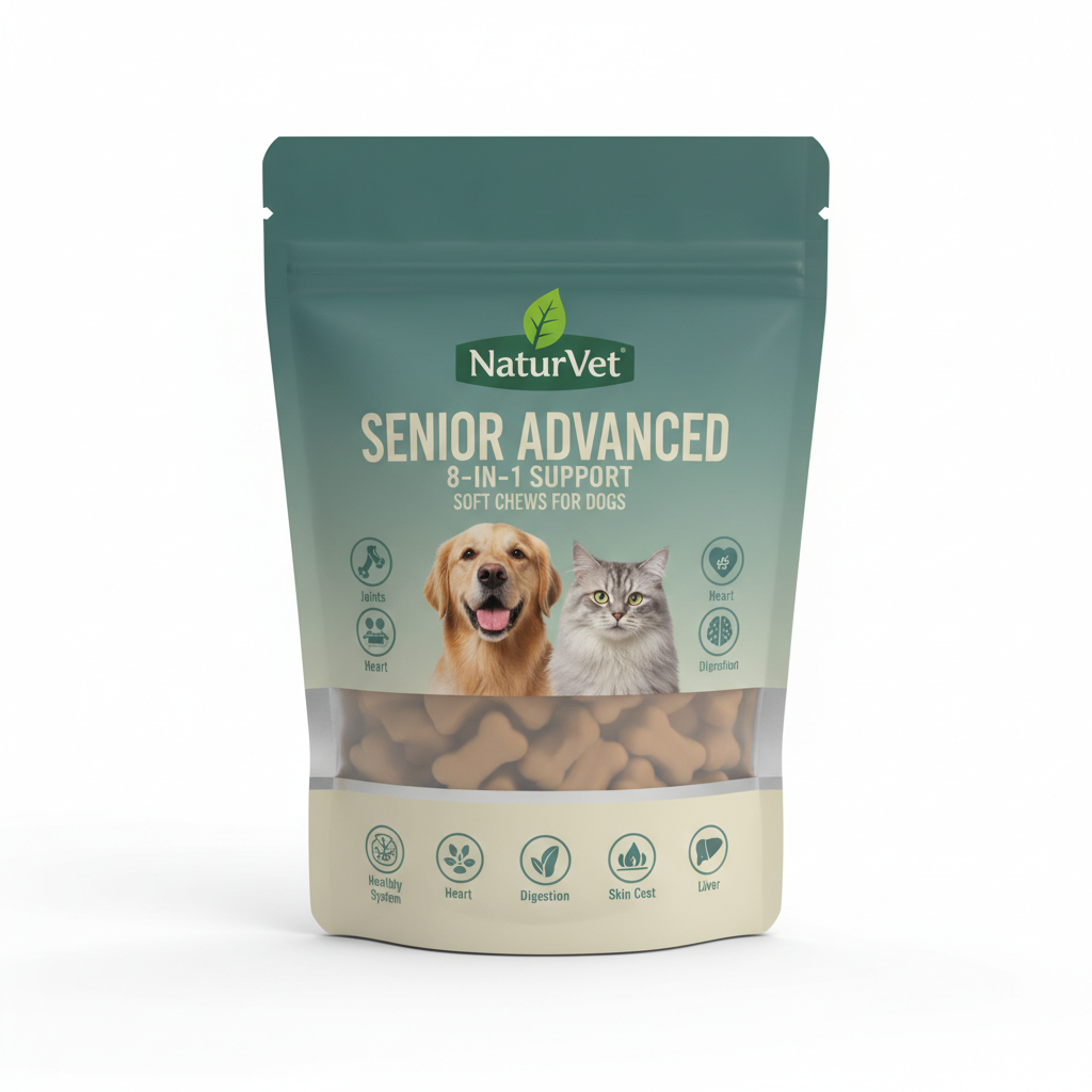 NaturVet Senior Advanced 8-in-1 Support Soft Chews for Dogs
