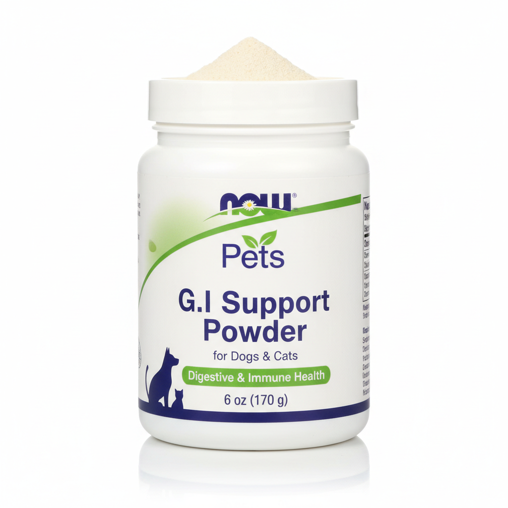 NOW Pets G.I. Support Powder for Dogs & Cats - Digestive & Immune Health - 6 oz