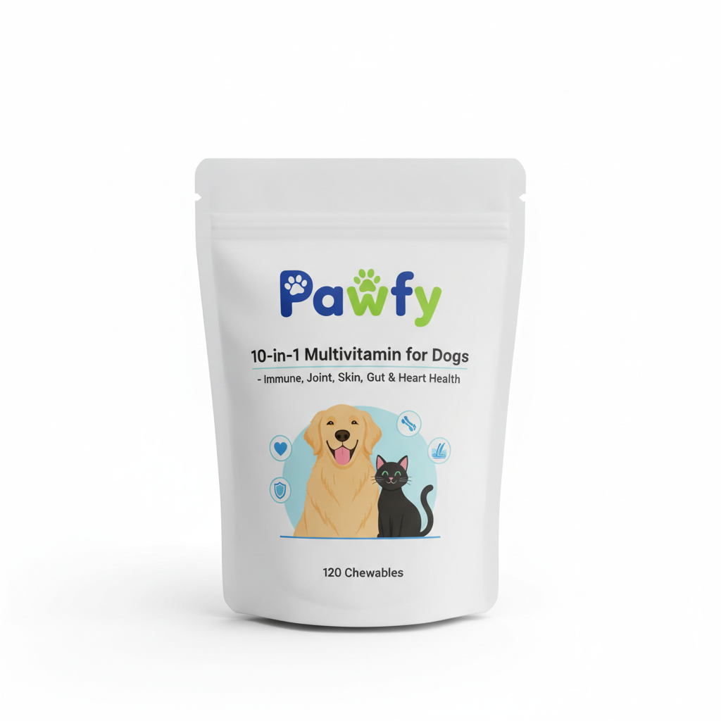 Pawfy 10-in-1 Multivitamin for Dogs - Immune, Joint, Skin, Gut & Heart Health