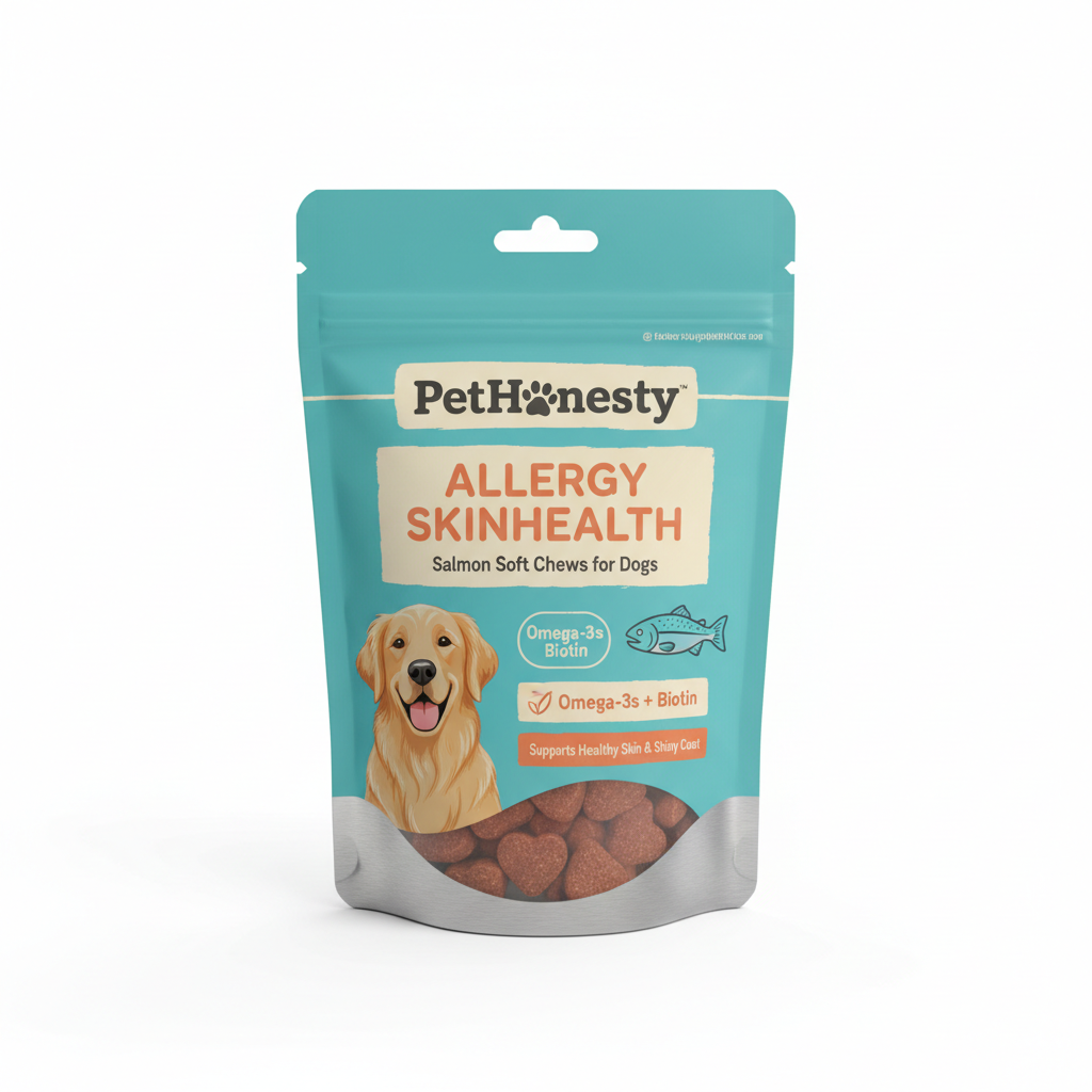 PetHonesty Allergy SkinHealth Salmon Soft Chews for Dogs pet supplement