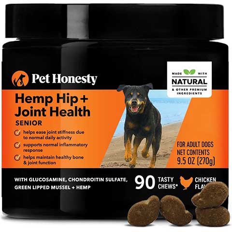PetHonesty Hemp Hip + Joint Health Soft Chews pet supplement
