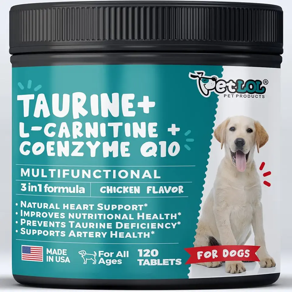 Strawfield Pets Heart Support Supplement for Dogs - CoQ10, Taurine, L-Carnitine