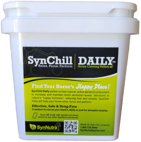 SynNutra Equine SynChill Daily Calming Pellets Horse Supplement, 30 Servings horse calming & behavior supplement