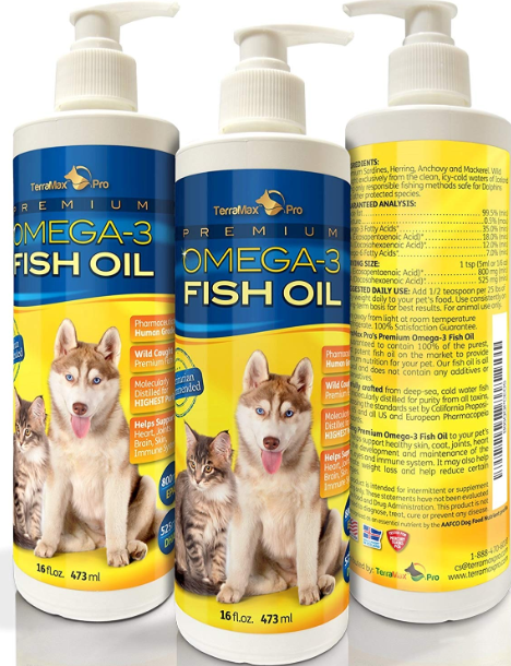 TerraMax Pro Premium Liquid Omega-3 Fish Oil for Pets by Nutri-Pet Research