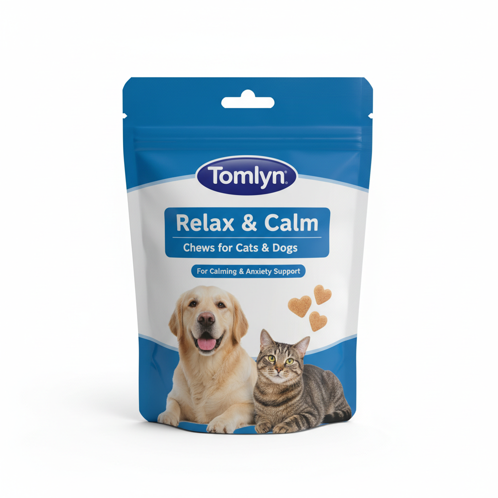 Tomlyn Relax & Calm Chews for Cats & Dogs calming & anxiety supplement