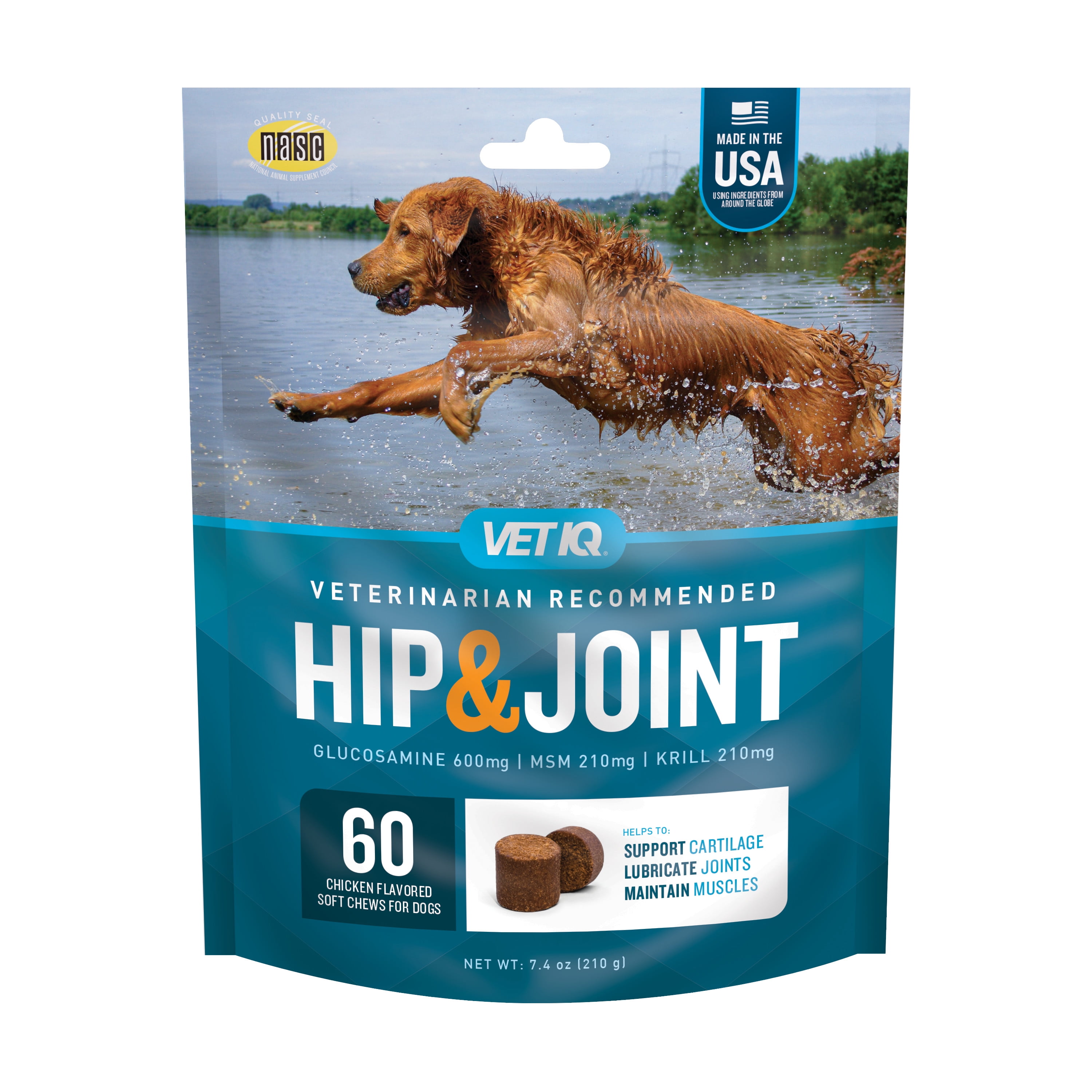 VetIQ Hip & Joint Soft Chew Joint Supplement for Dogs