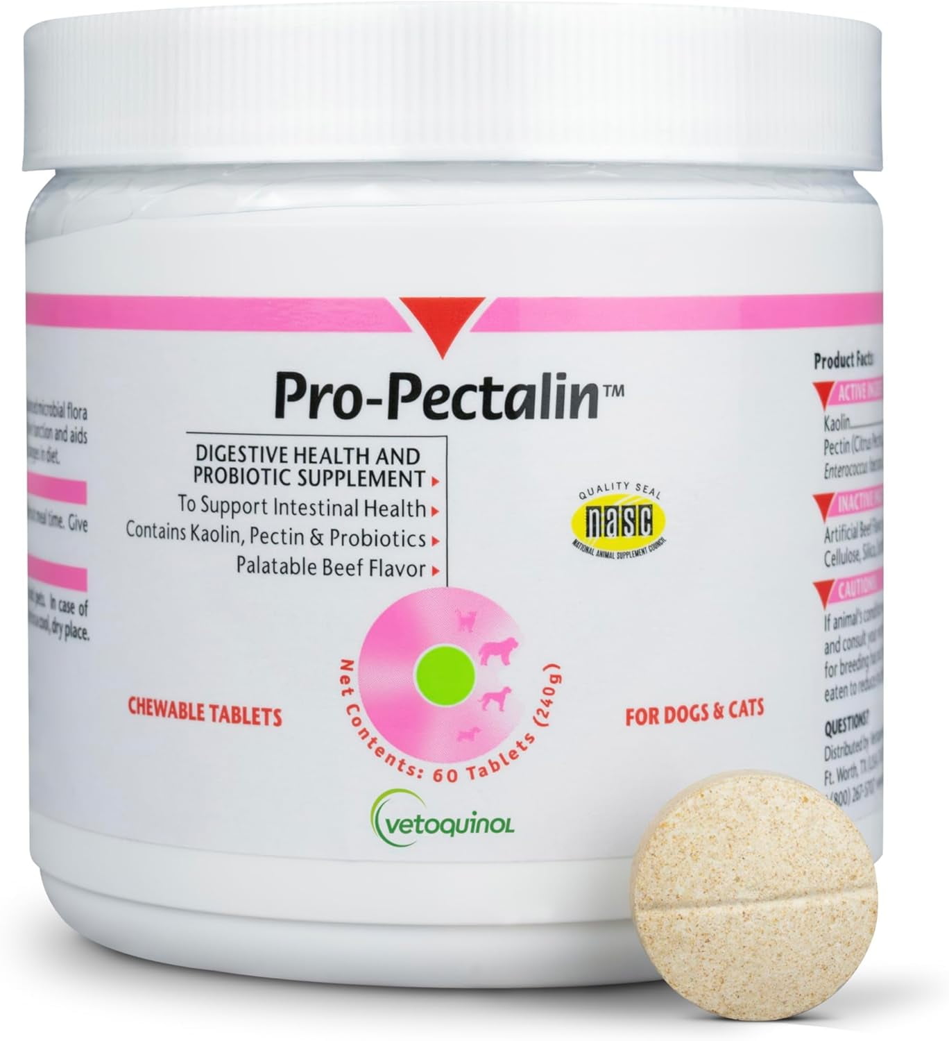 Vetoquinol Pro-Pectalin Anti-Diarrheal Tablets for Dogs & Cats