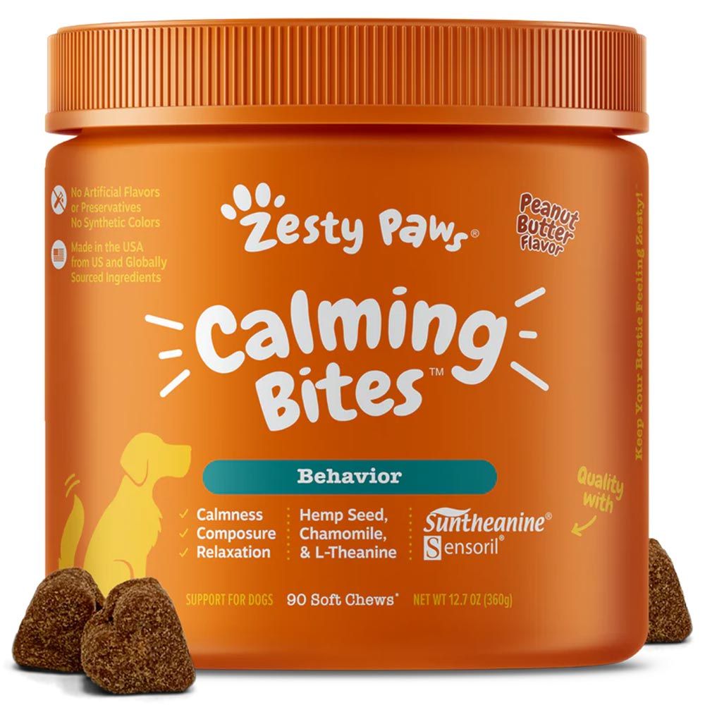 Zesty Paws Calming Bites for Dogs, Peanut Butter Flavor pet supplement