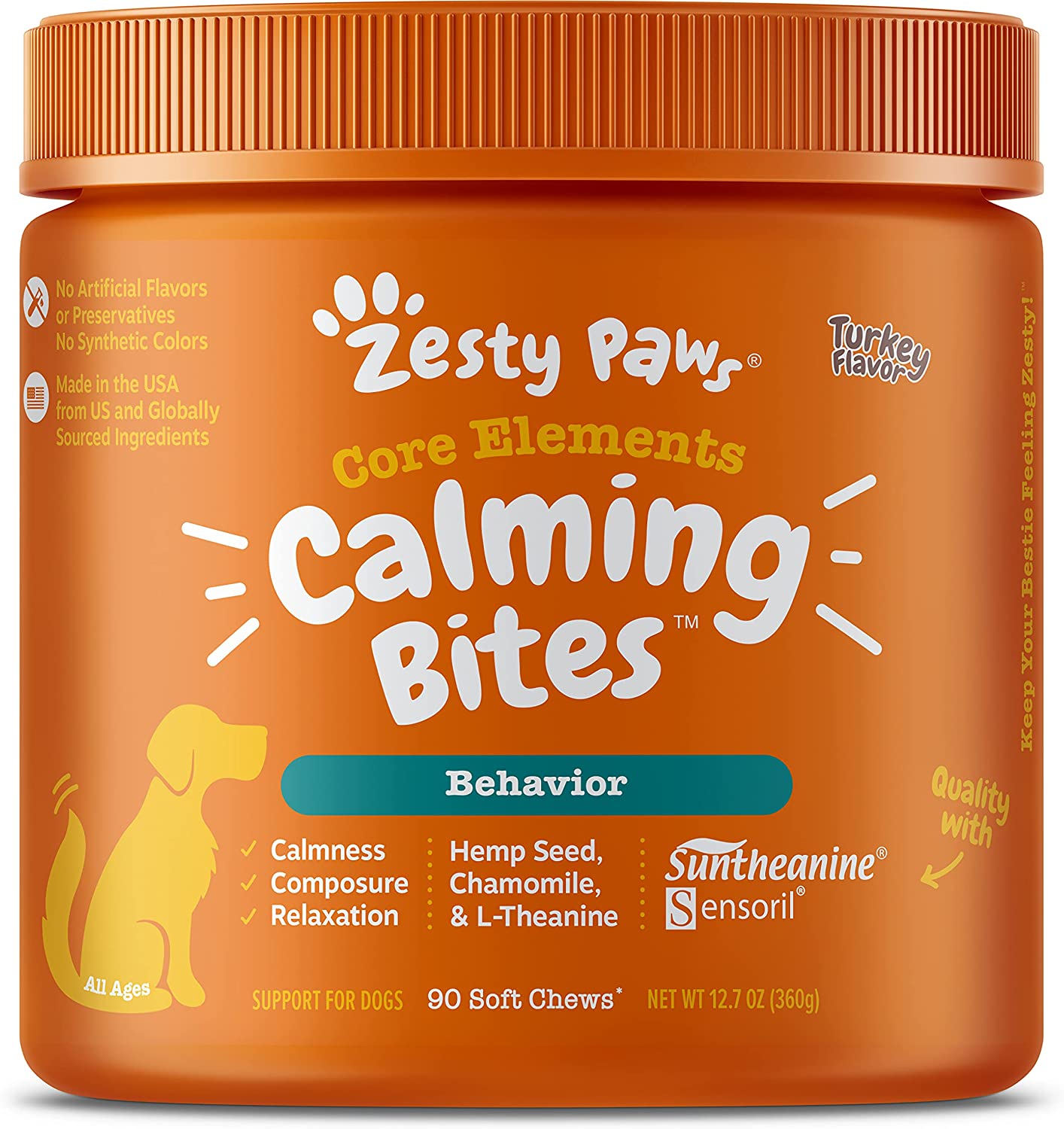 Zesty Paws Calming Bites for Dogs - Stress & Anxiety Relief