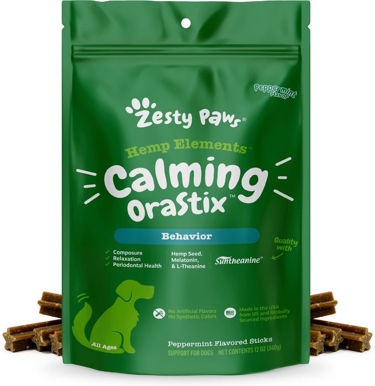 Zesty Paws Hemp Elements Calming OraStix for Dogs pet supplement