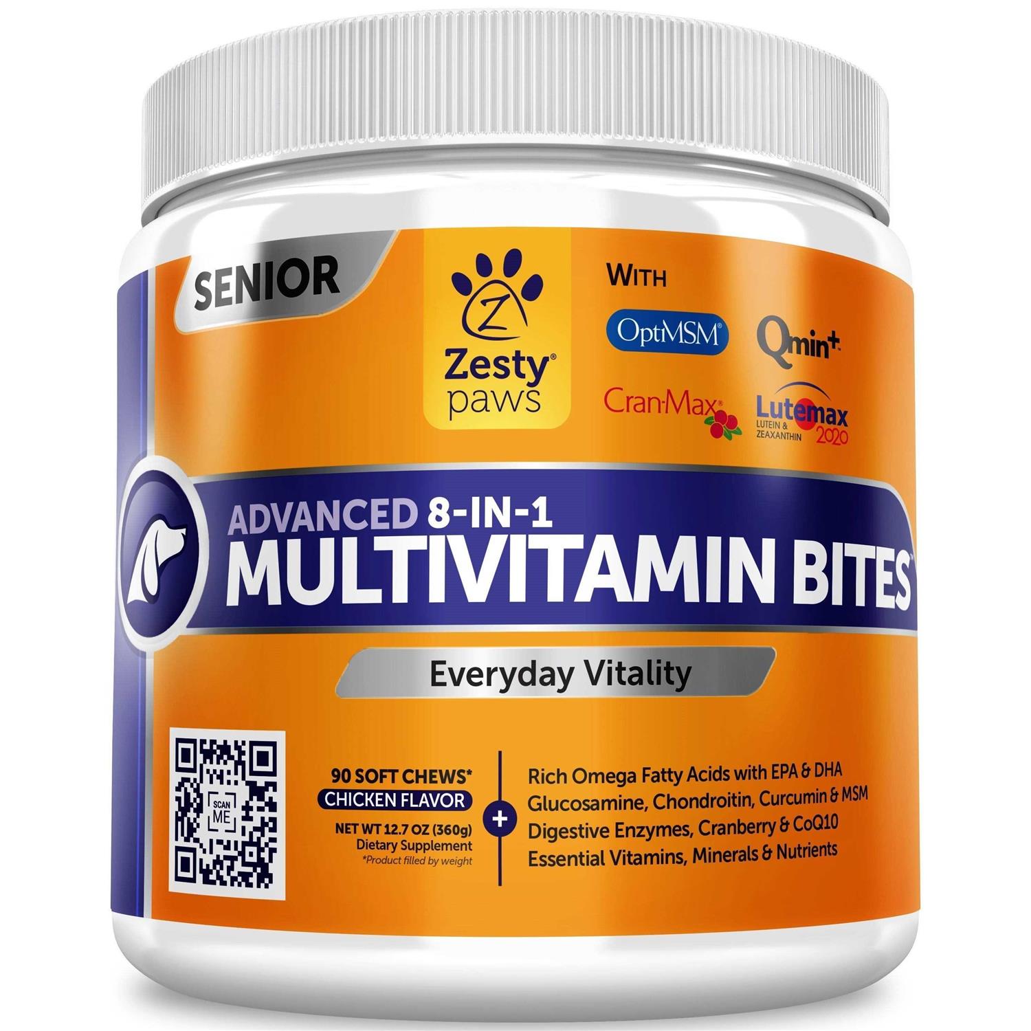 Zesty Paws Senior Advanced Multi-Vitamin Bites for Dogs pet supplement