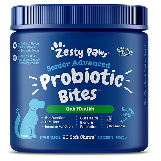 Zesty Paws Senior Probiotic Bites for Dogs