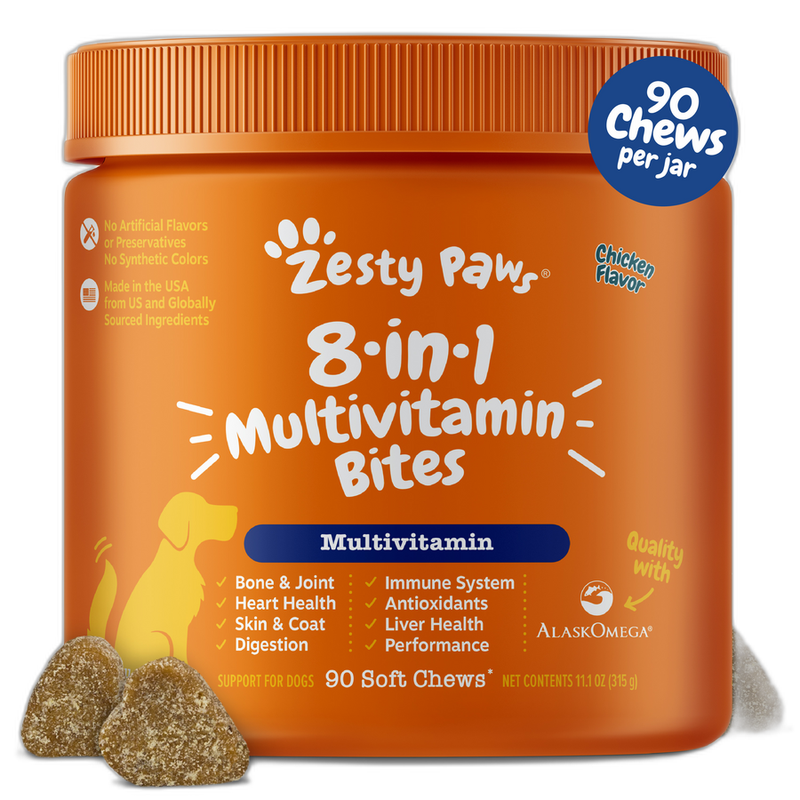 Zesty Paws Multivitamin Bites for Dogs - 8-in-1 pet supplement
