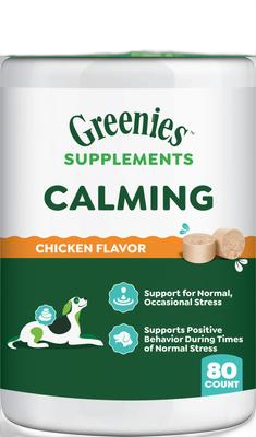 Greenies Supplements Calming Chews for Dogs Chicken Flavor, Dog Calming Chews, 7.3 oz. Container of 40 Count
