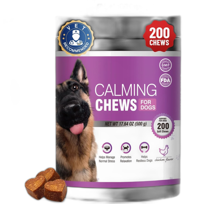 Calming Chews for Dogs 200pc Dog Calming Treat and Bites with Melatonin - Anxiety and Stress Relief Treats for Dogs Puppy Sleep Aid Calm Dog with Noise,Thunder, Barking, Separation,Chewing