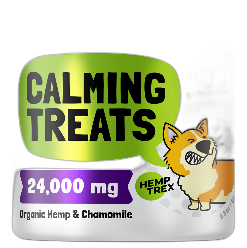 HEMPTREX Calming Hemp Treats for Dogs Made in USA Organic Hemp Natural Separation Aid Helps Barking, Chewing, Thunder, Fireworks, Aggressive Behavior by HEMPTREX
