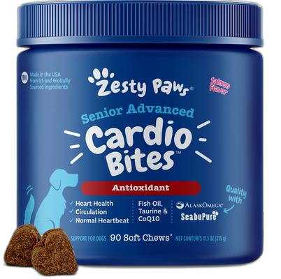 Senior Advanced Cardio Bites Salmon Flavored Soft Chews Heart Supplement for Dogs pet supplement