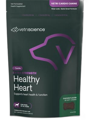 Vetri Cardio Extra Strength Healthy Heart Chicken Flavored Chews Supplement for Dogs
